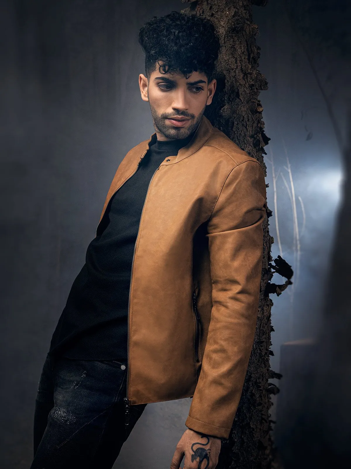 Regular Fit Leather Jacket - FMTJ19-39064