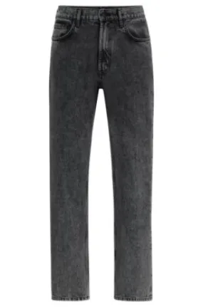 Regular-fit regular-rise jeans in gray denim