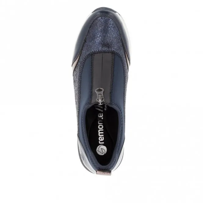 Remonte  Womens D0T08-12 Blue Multi Front Zip Trainers