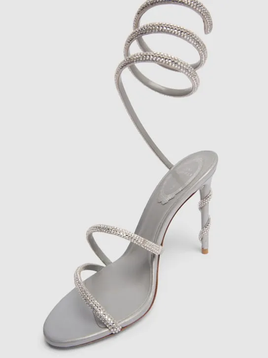 René Caovilla   105mm Margot satin & crystal sandals 