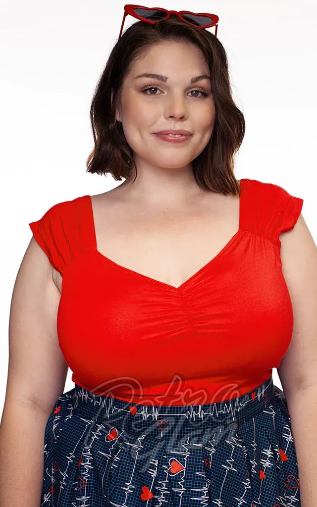 Retrolicious Isabel Top in Red
