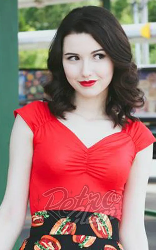 Retrolicious Isabel Top in Red