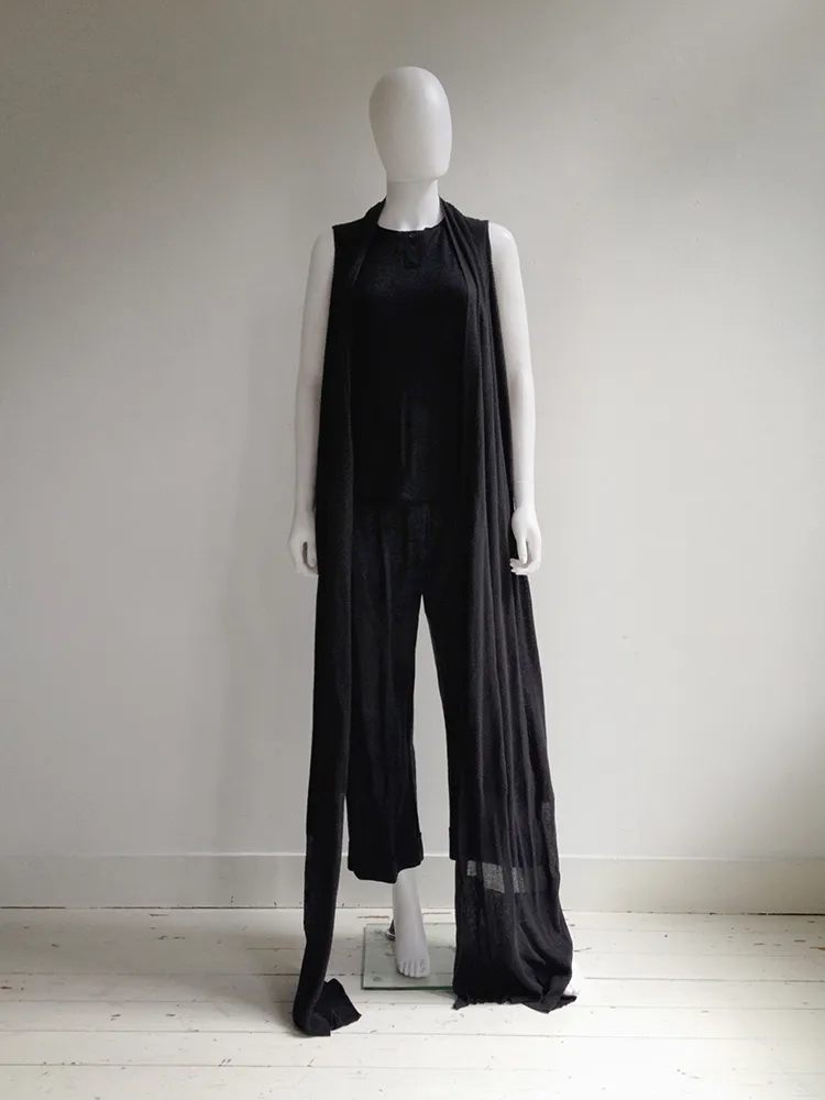 Rick Owens ANTHEM grey long draped vest — spring 2011