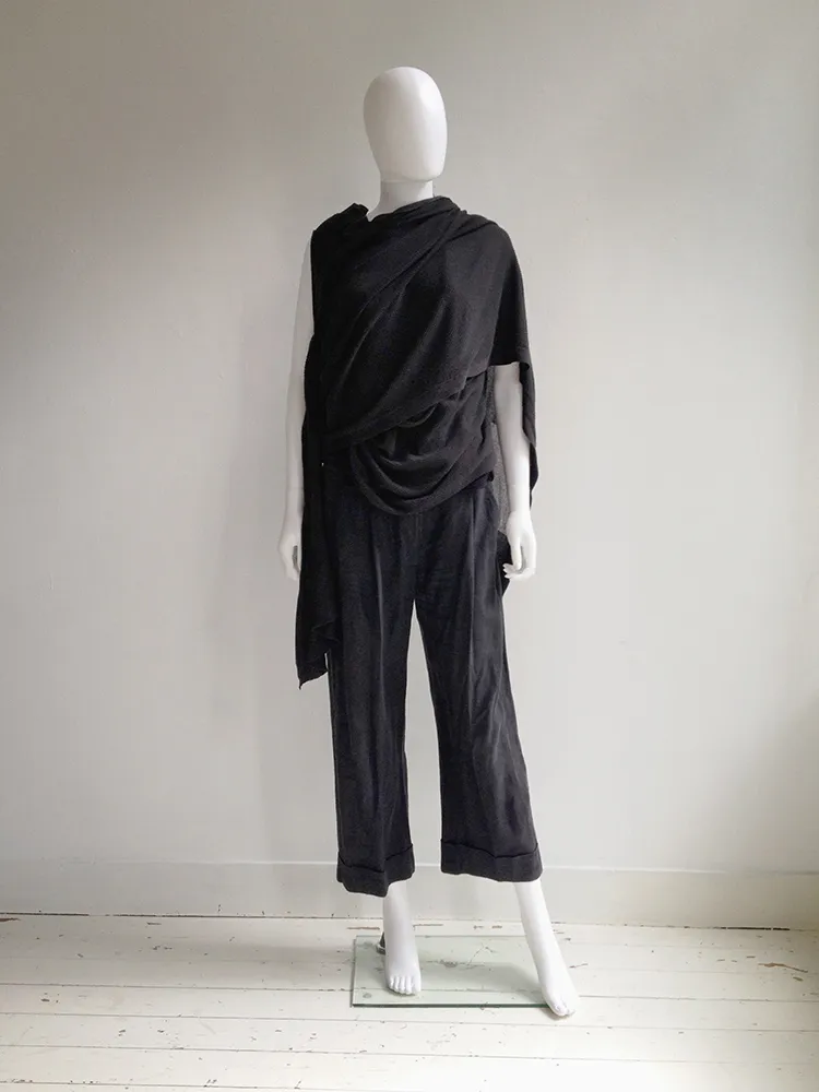 Rick Owens ANTHEM grey long draped vest — spring 2011
