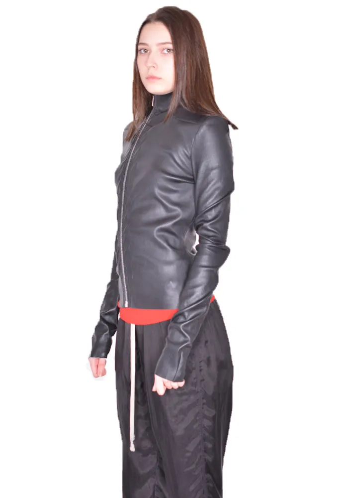 RICK OWENS WOMEN RP01D2701 LS GARY LEATHER JACKET BLACK
