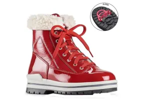 Rimini Lace-Up Red Patent Winter Ankle Boot