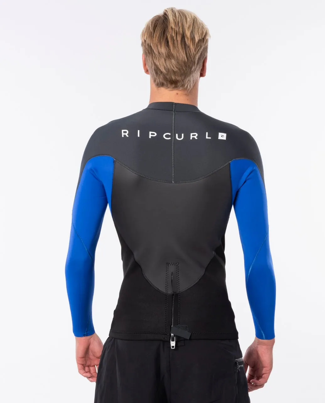 Rip Curl Omega 1.5mm Mens LS Wetsuit Jacket - Black / Blue / Maroon