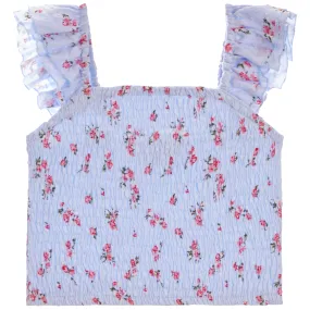 Rose Flutter Sleeve Smock Tank
