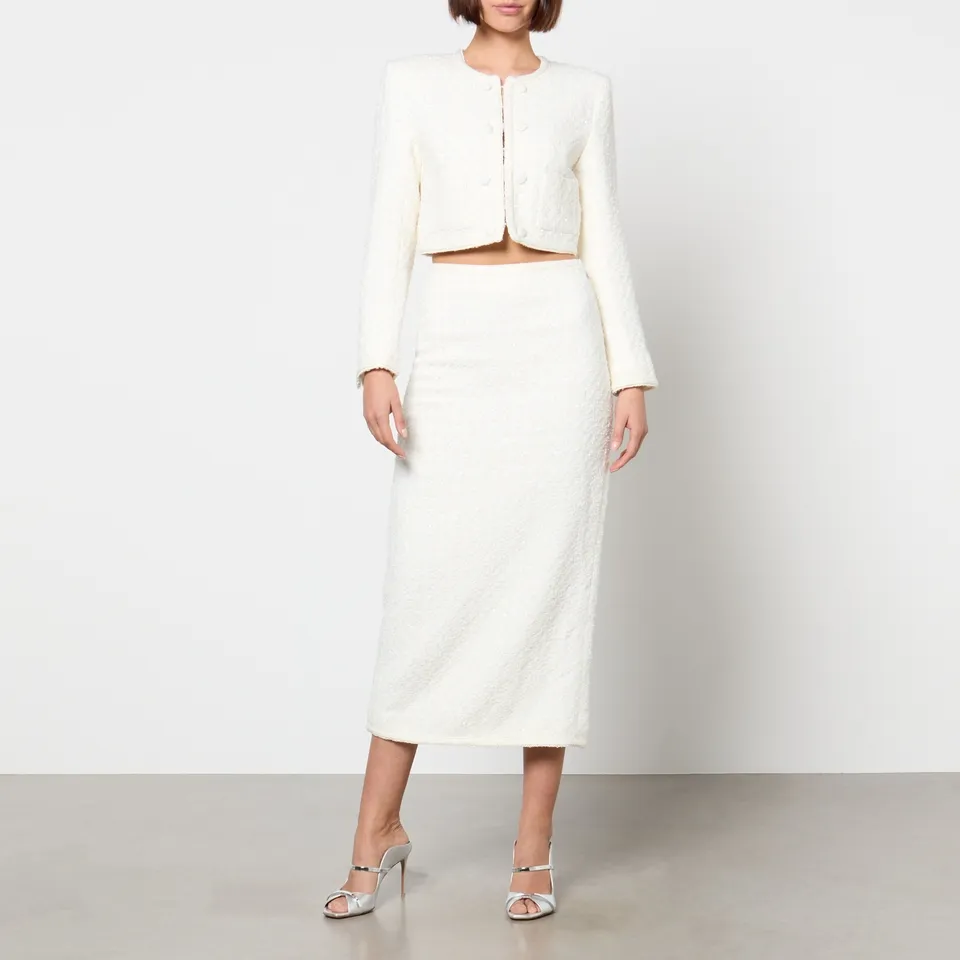 ROTATE Birger Christensen Sequinned Bouclé Cropped Jacket - DK 40/UK 12 | Coggles