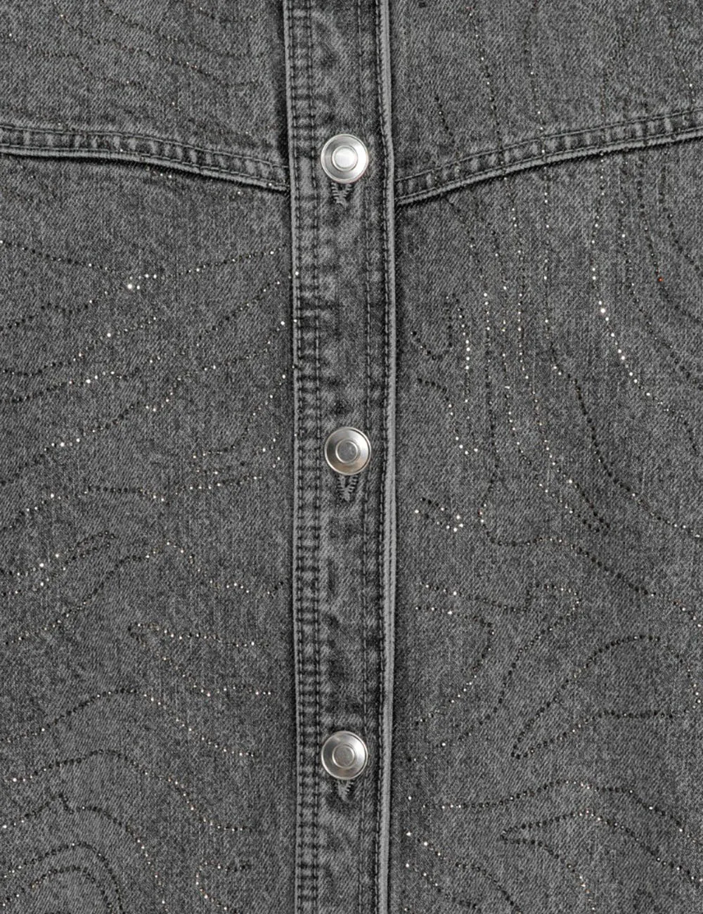 ROTATE RHINESTONE DENIM SKIRT