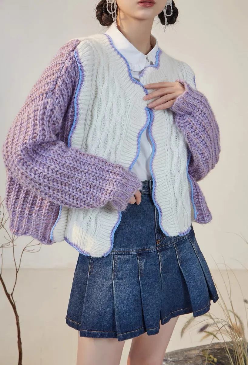 RUKIA/vintage-sense sweater for women in autumn and winter, lazy style, high-end sense, retro gentle cardigan knitted jacket V11
