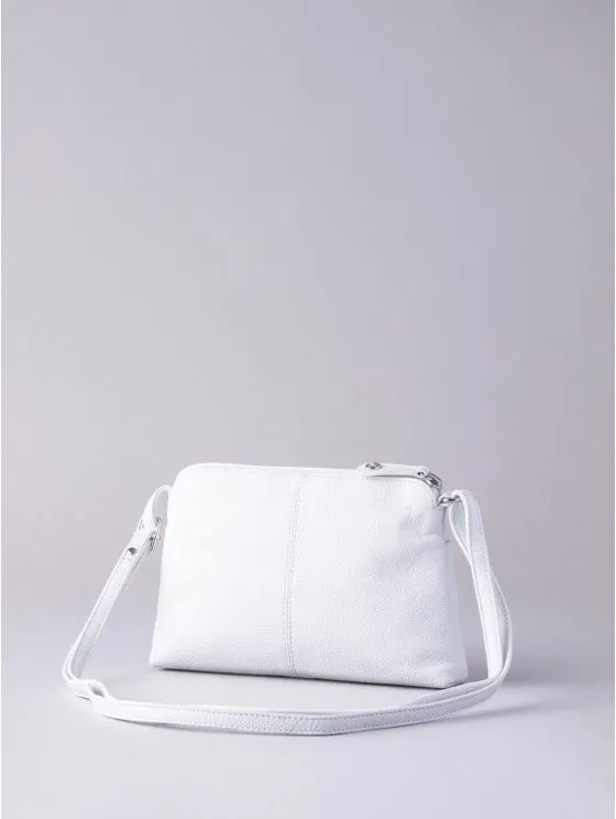 Rydal Small Leather Cross Body Bag in White