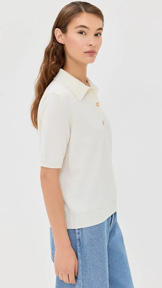Róhe   Short Sleeve Knitted Polo 