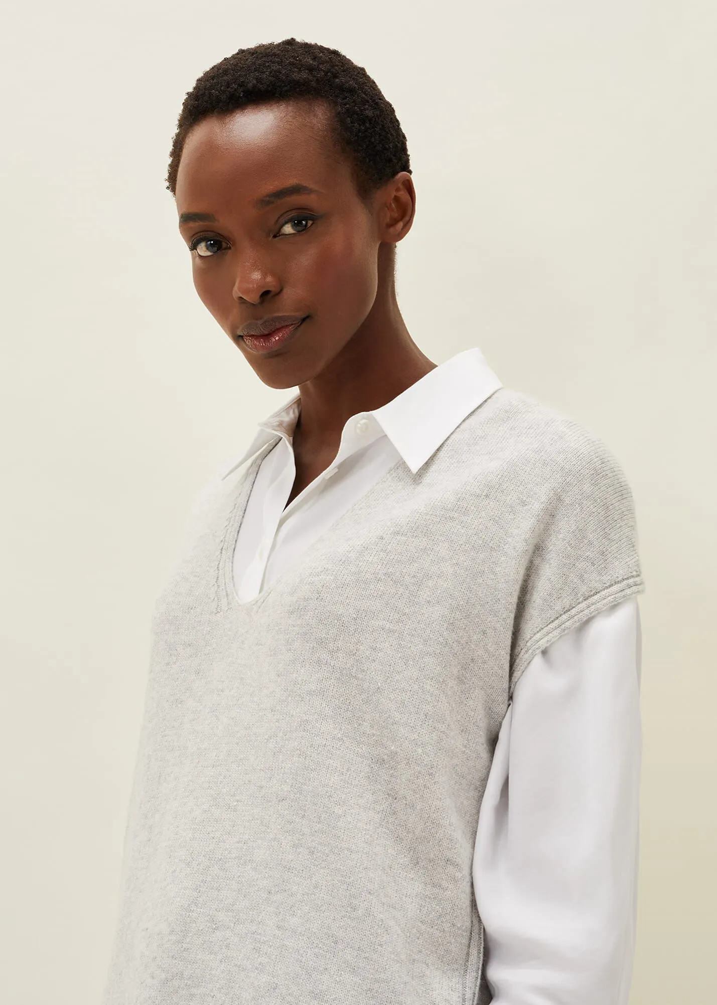 Safin V Neck Wool Blend Knitted Vest