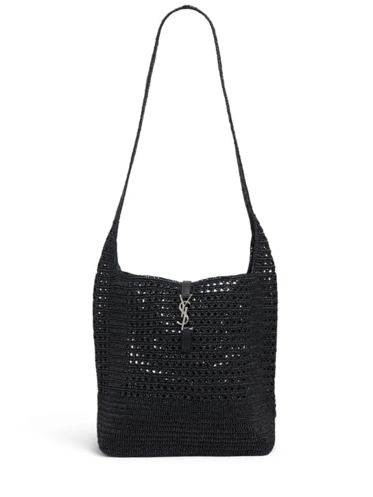 Saint Laurent   Le 5 à 7 medium raffia crossbody bag 