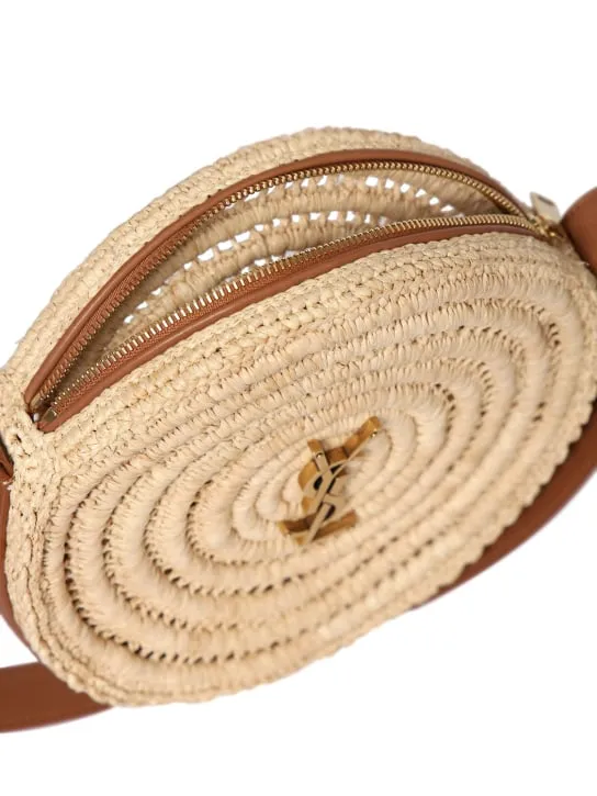 Saint Laurent   Round raffia shoulder bag 