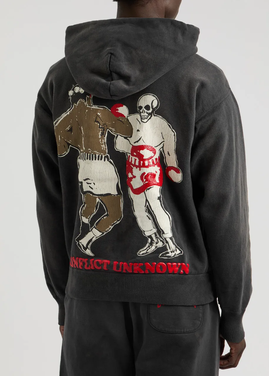 SAINT MXXXXXX Denim Tears Struggle printed hooded cotton sweatshirt -                         -                     -           