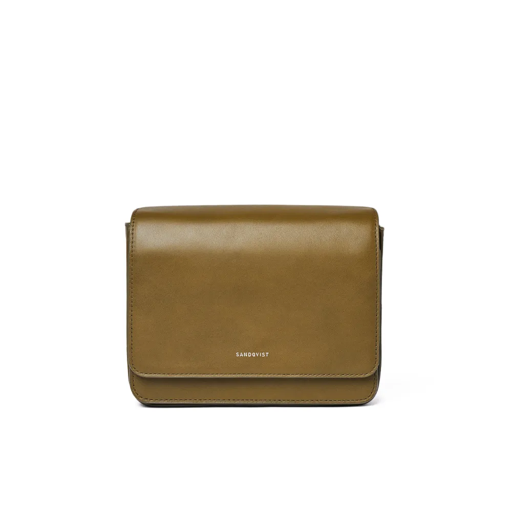 Sandqvist ALMA LEATHER BAG, Military Olive 
