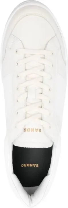 SANDRO H23 Retro leather low-top sneakers White