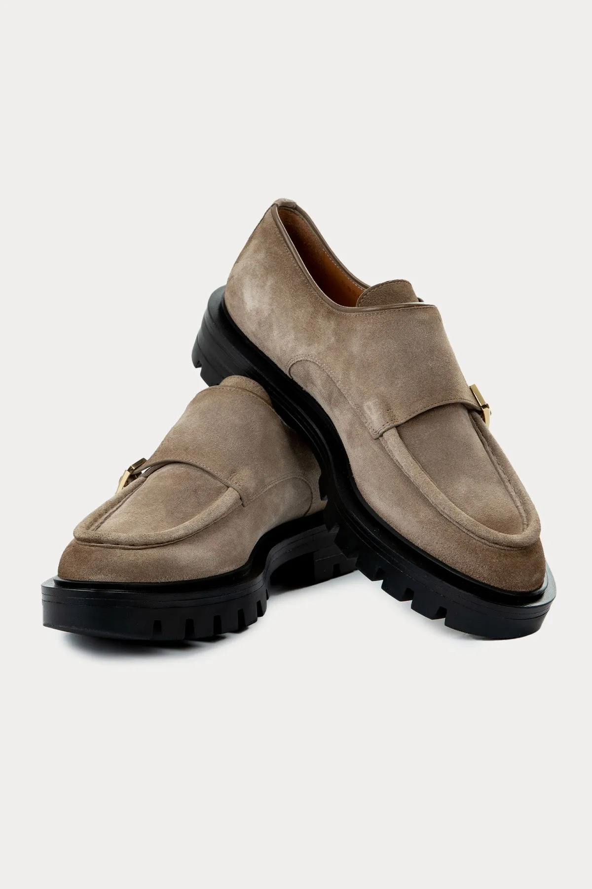Santoni ift Tokal Süet Loafer Ayakkab
