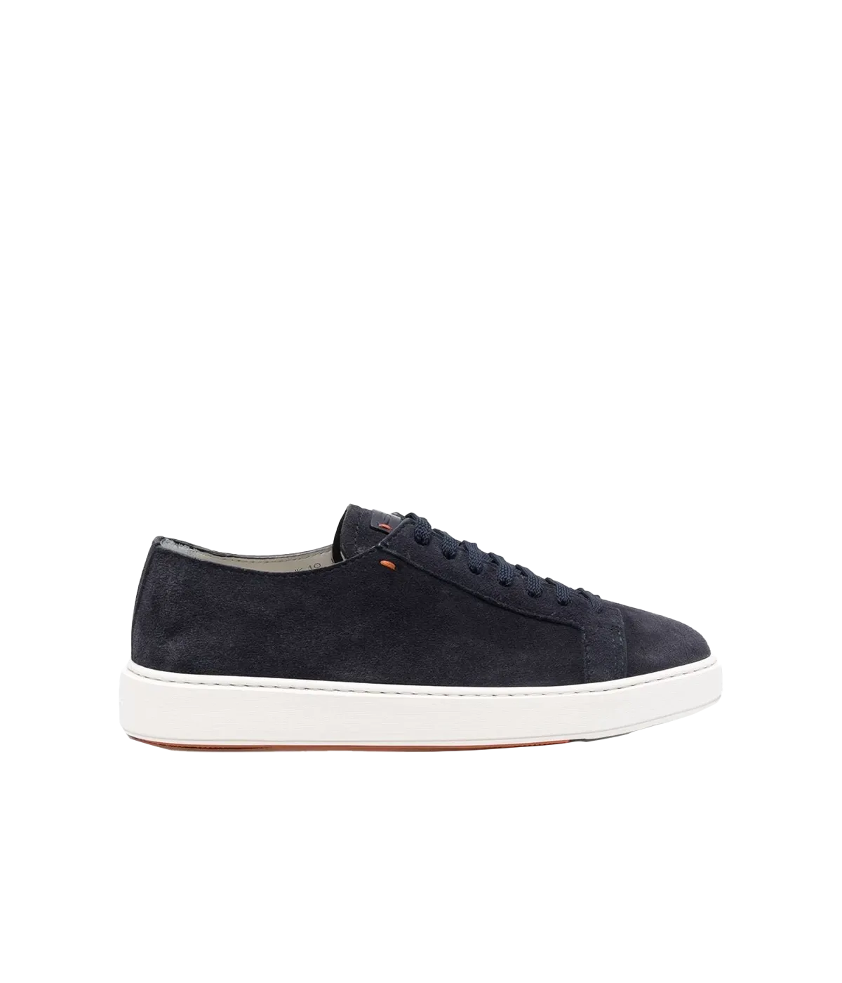 Santoni Suede Low-Top Sneakers in Oceano & Dark Blue