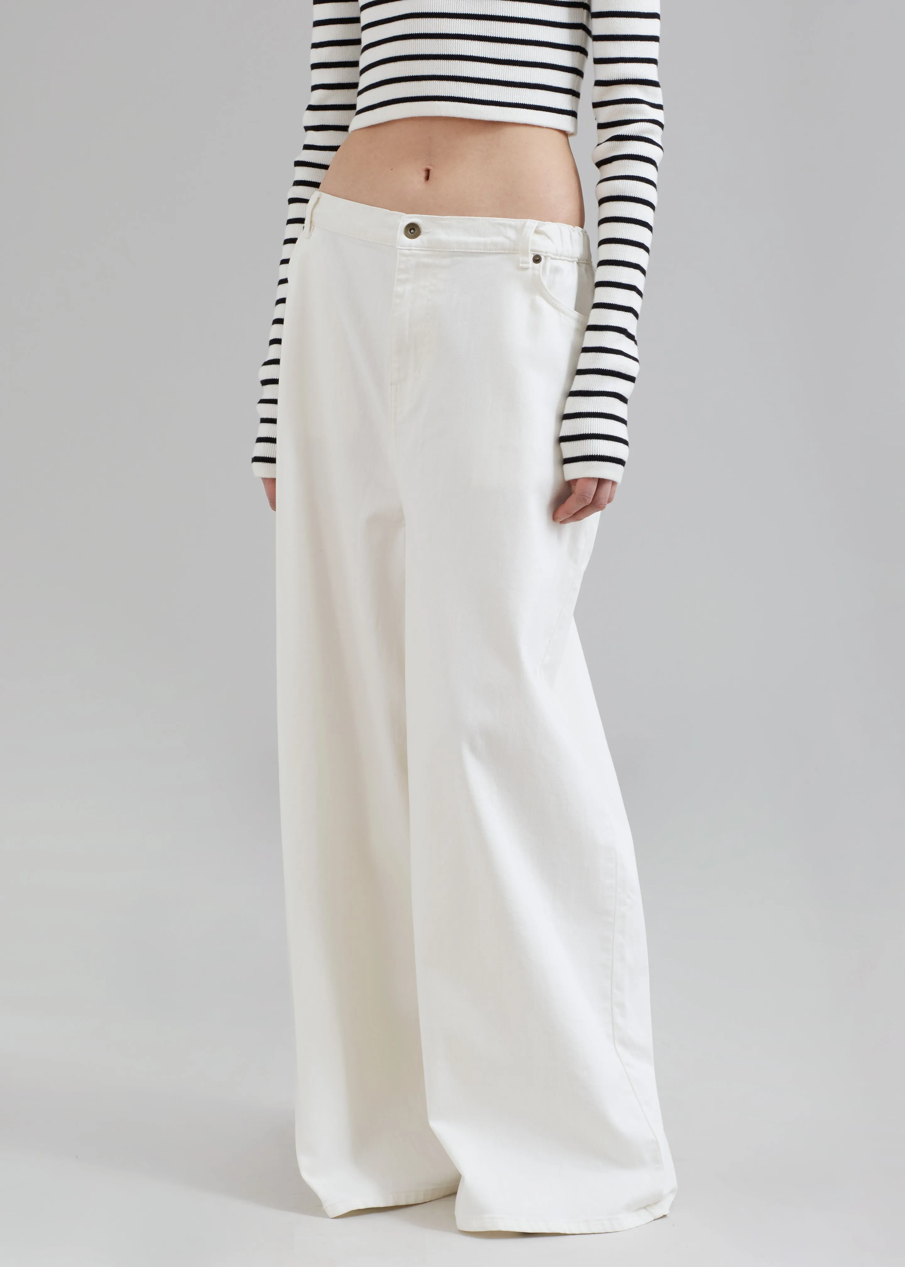 Sasha Wide Leg Jeans - Off White