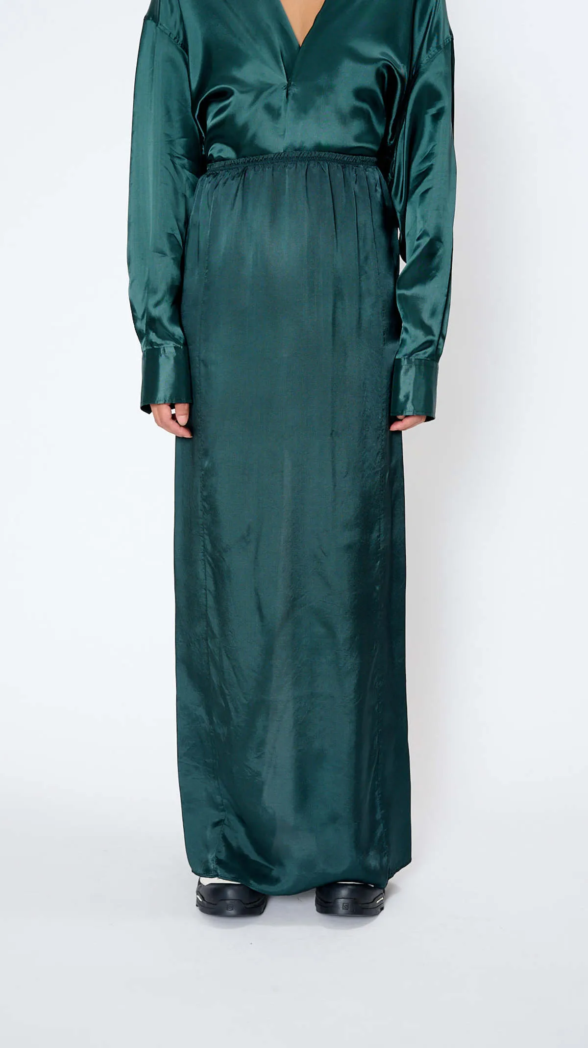 Satin Skirt - Emerald