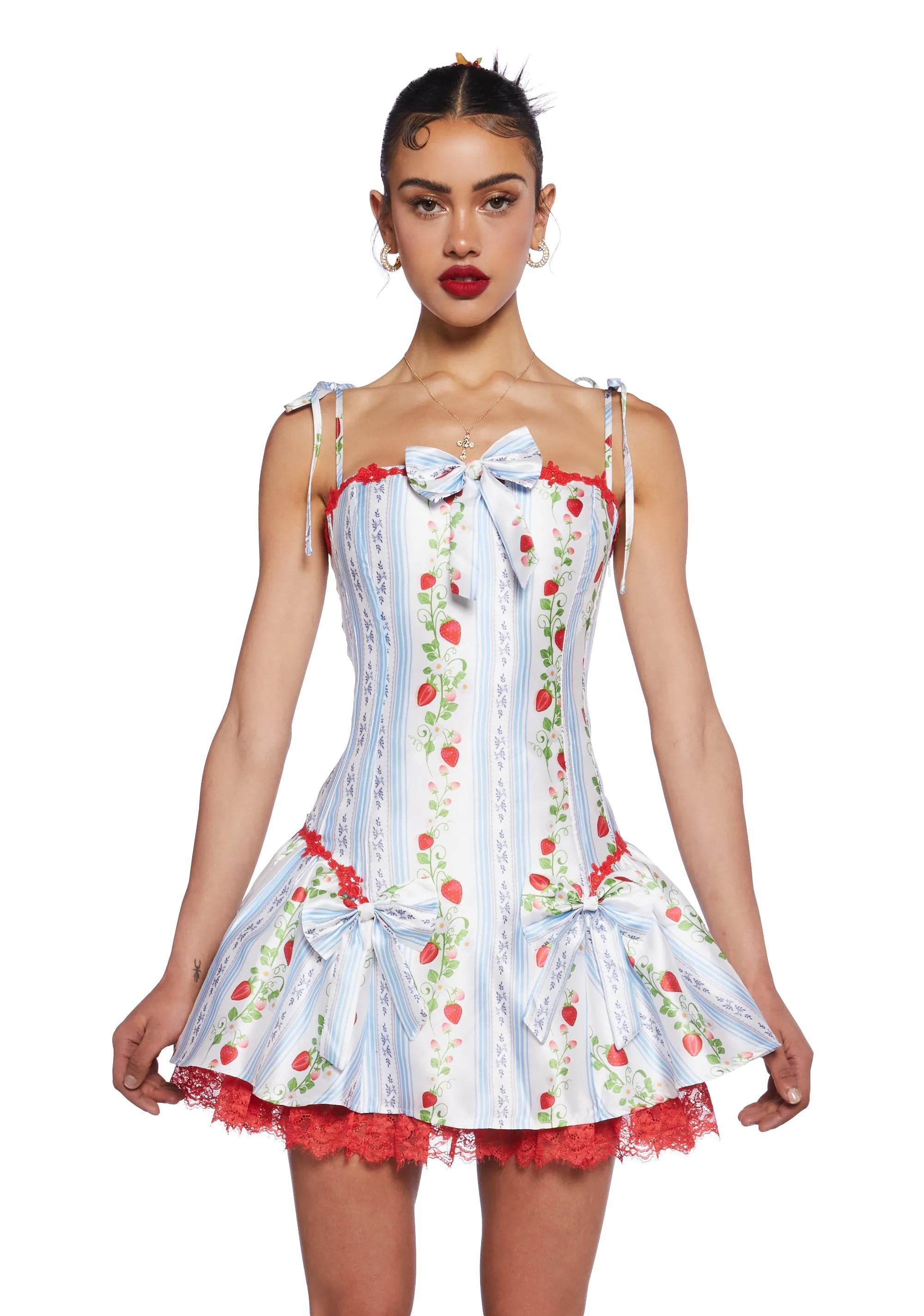 Scandal Sheet Taffeta Dress - Strawberry-