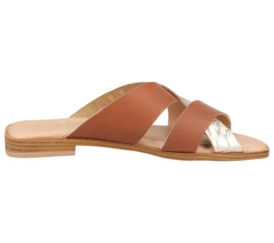 SCAPA Pantoufles en Cuir Véritable pour Femmes Mules Chaussures d Été Chaussures à Enfiler Fabriquées en Italie 1079755-42 Marro