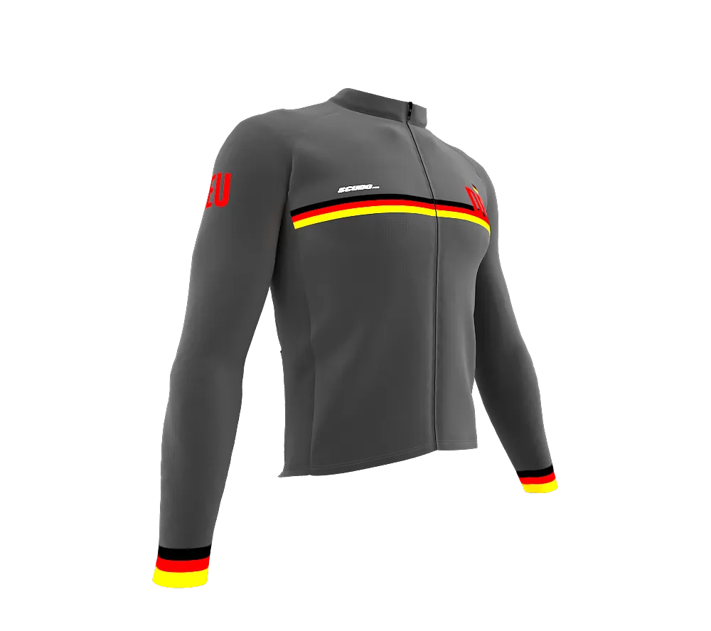 ScudoPro Pro Thermal Long Sleeve Cycling Jersey Country CODE Germany Gray | Men and Women