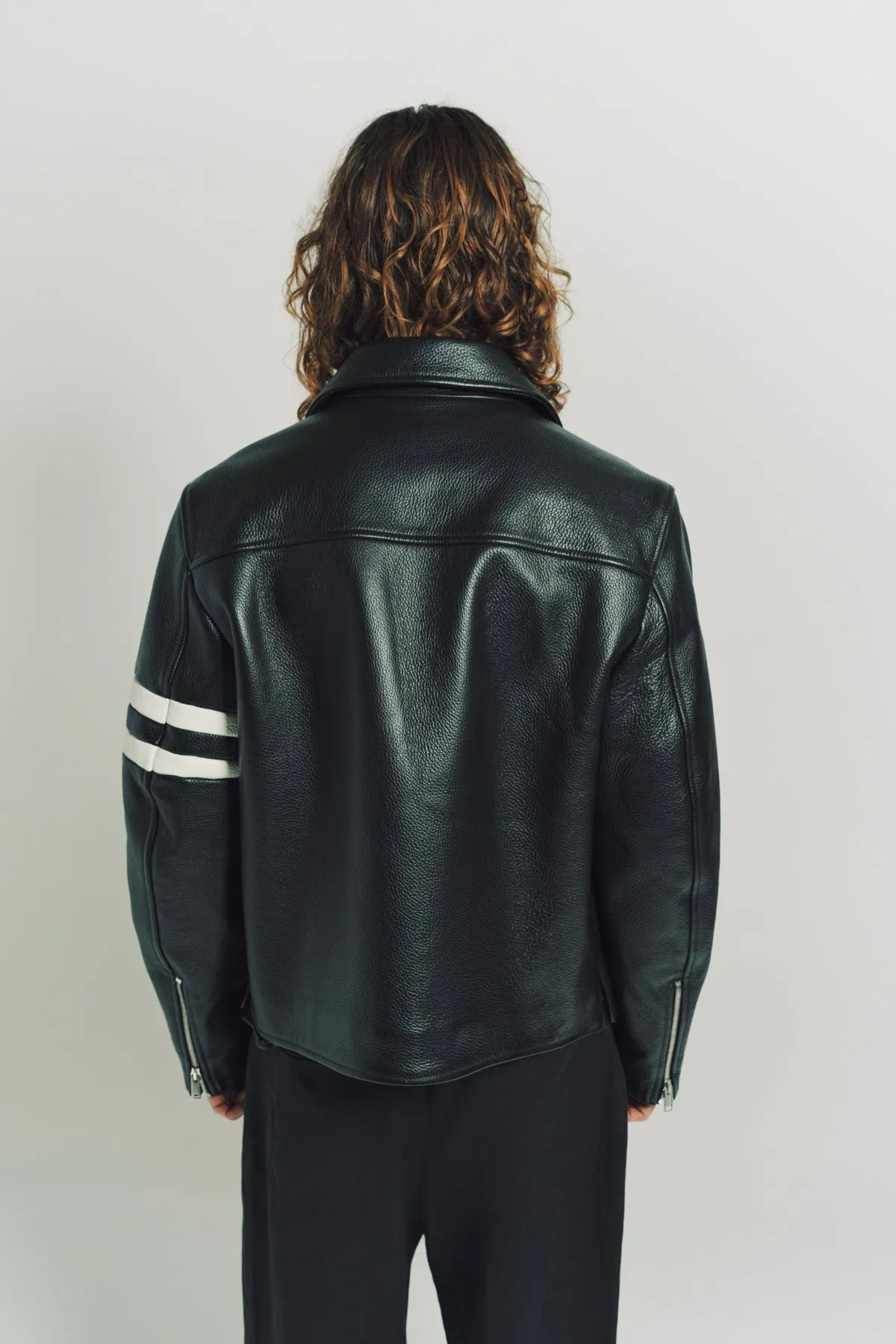 SECOND/LAYER | PADOVA RACER STRIPE LEATHER JACKET