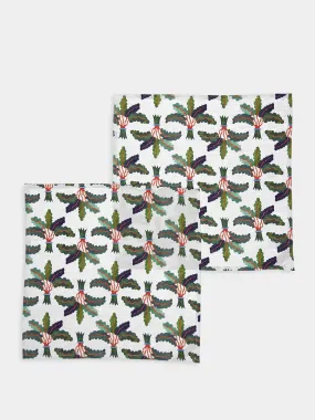 Set of 2 Palms Linen Napkins
