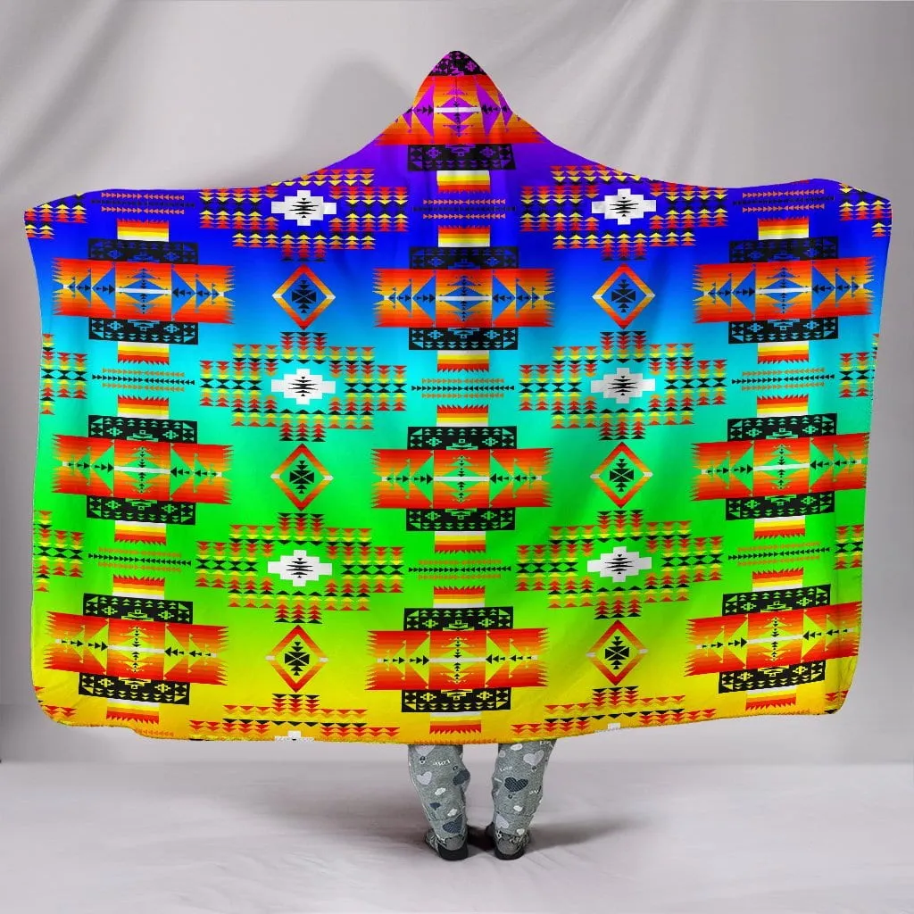 Seven Tribes Rainbow Hooded Blanket