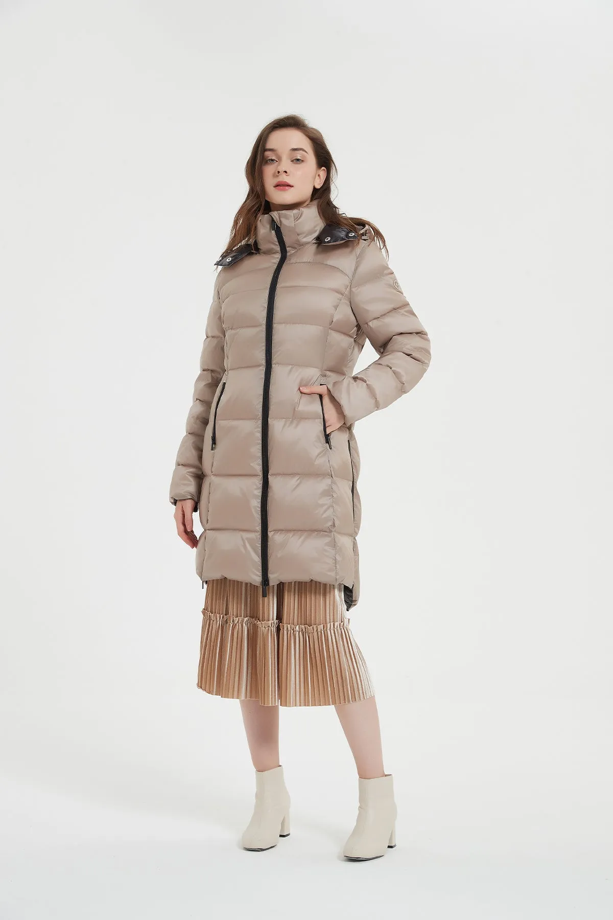 Shiny Lightweight Winter Jacket with hood