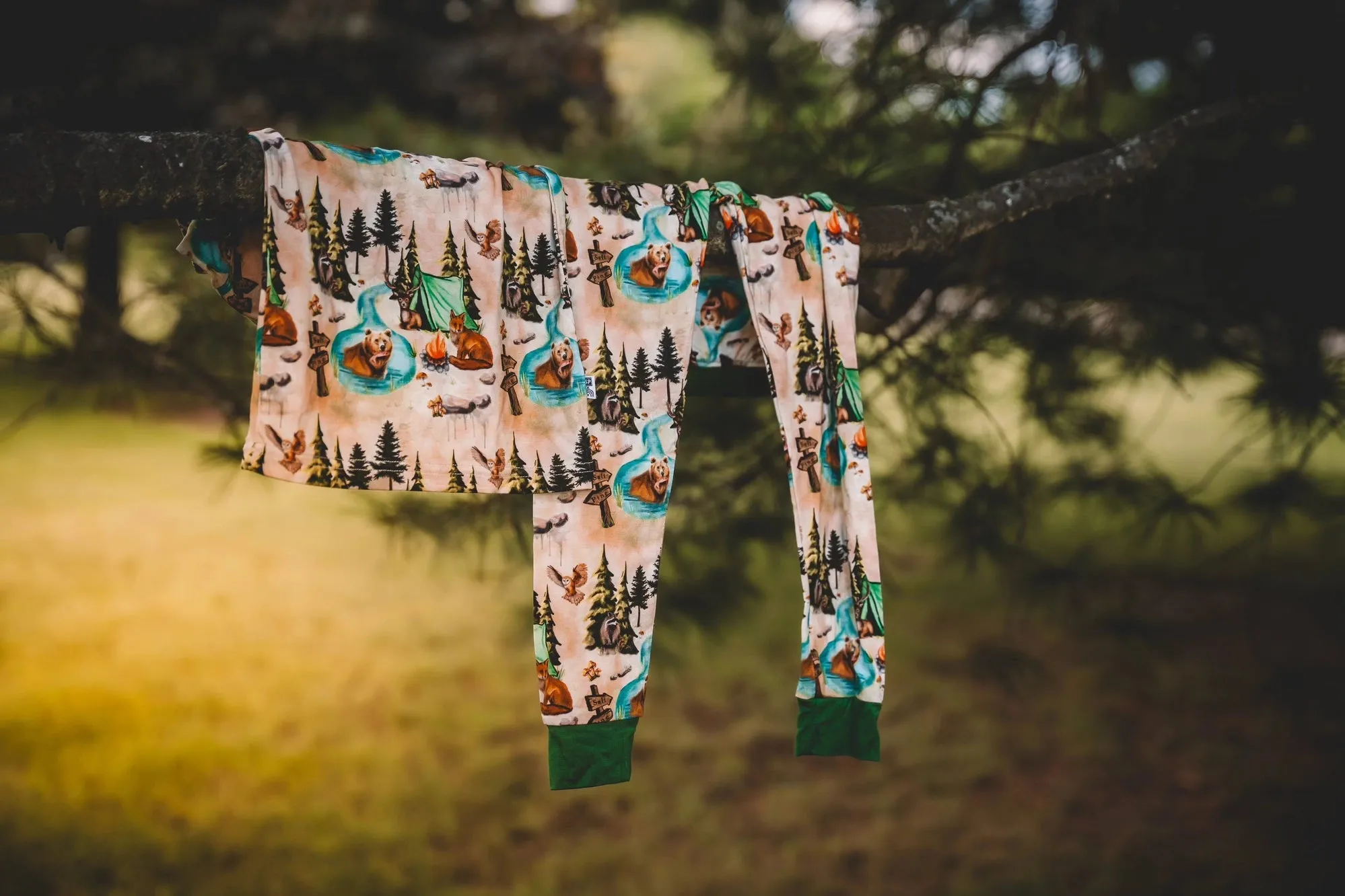 Short Sleeve 2 Piece PJ Set - Camping