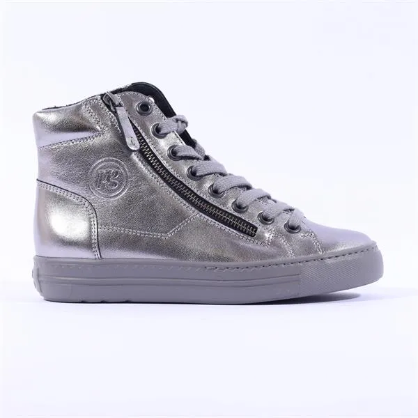 Side Zip Hi Top Ankle Boot - Gun Metal