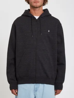 Single Stone Zip Fleece Hoodie - HEATHER BLACK