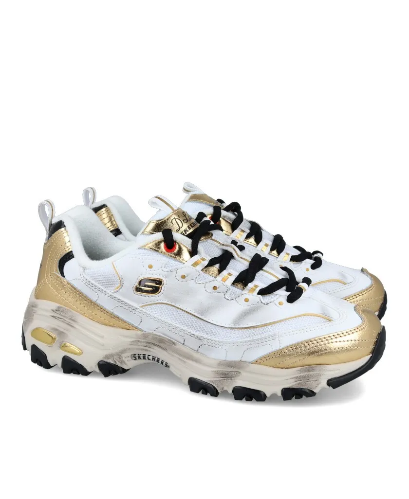 Skechers D'Lites vintage metallic trainers