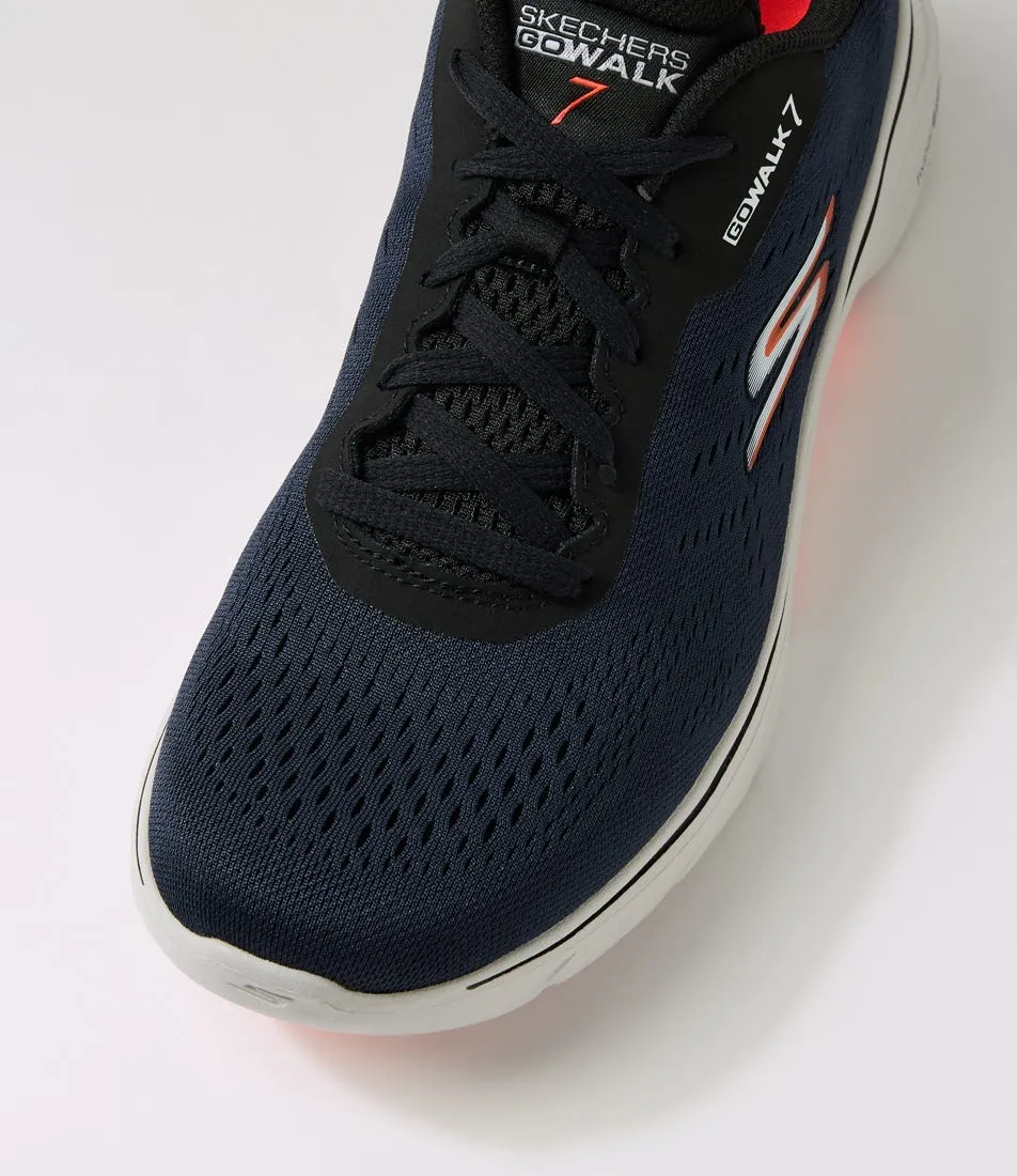 SKECHERS Go Walk 7 M Navy Black Knit Sneakers