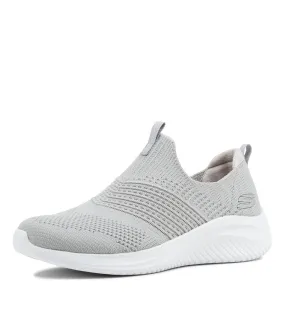 SKECHERS Ultra Flex 3.0  Light Grey Knit Sneakers