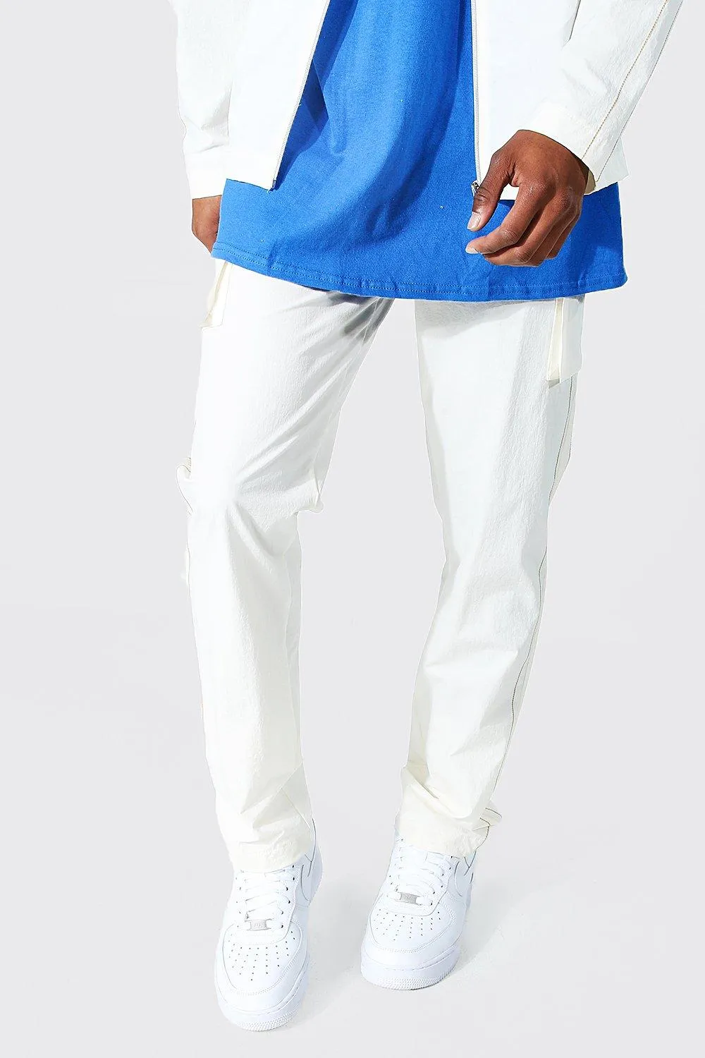 Skinny Cargo Contrast Stitch Jogger Pants