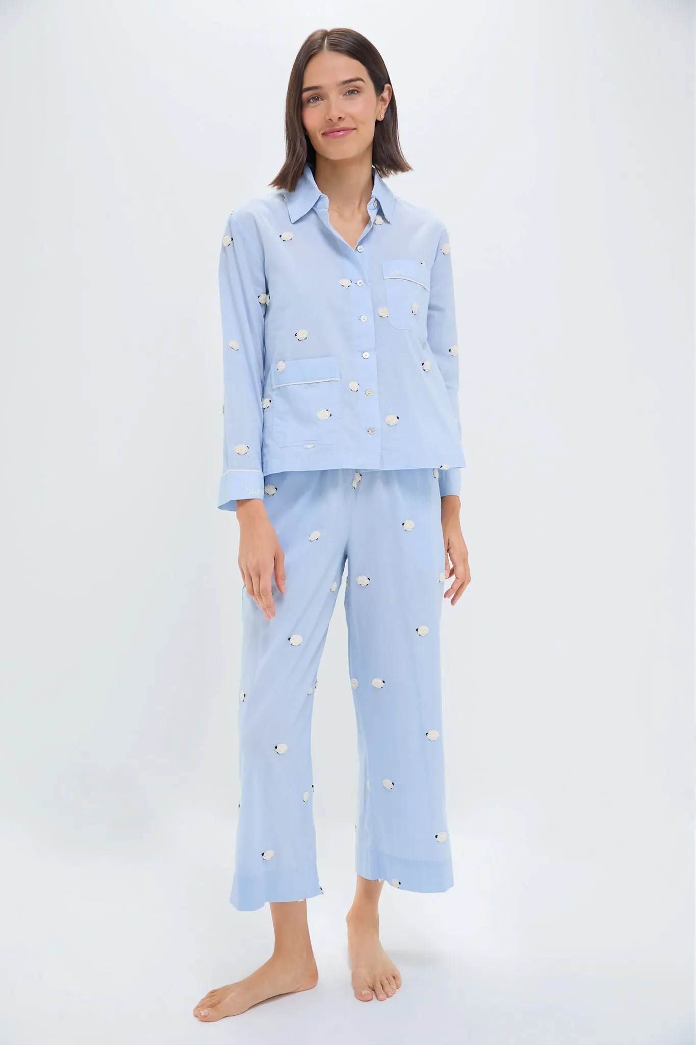 Sky Sheep Sleepwear Button Down PJ Set