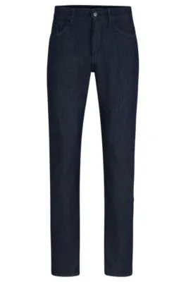 Slim-fit jeans in blue mechanical-stretch denim