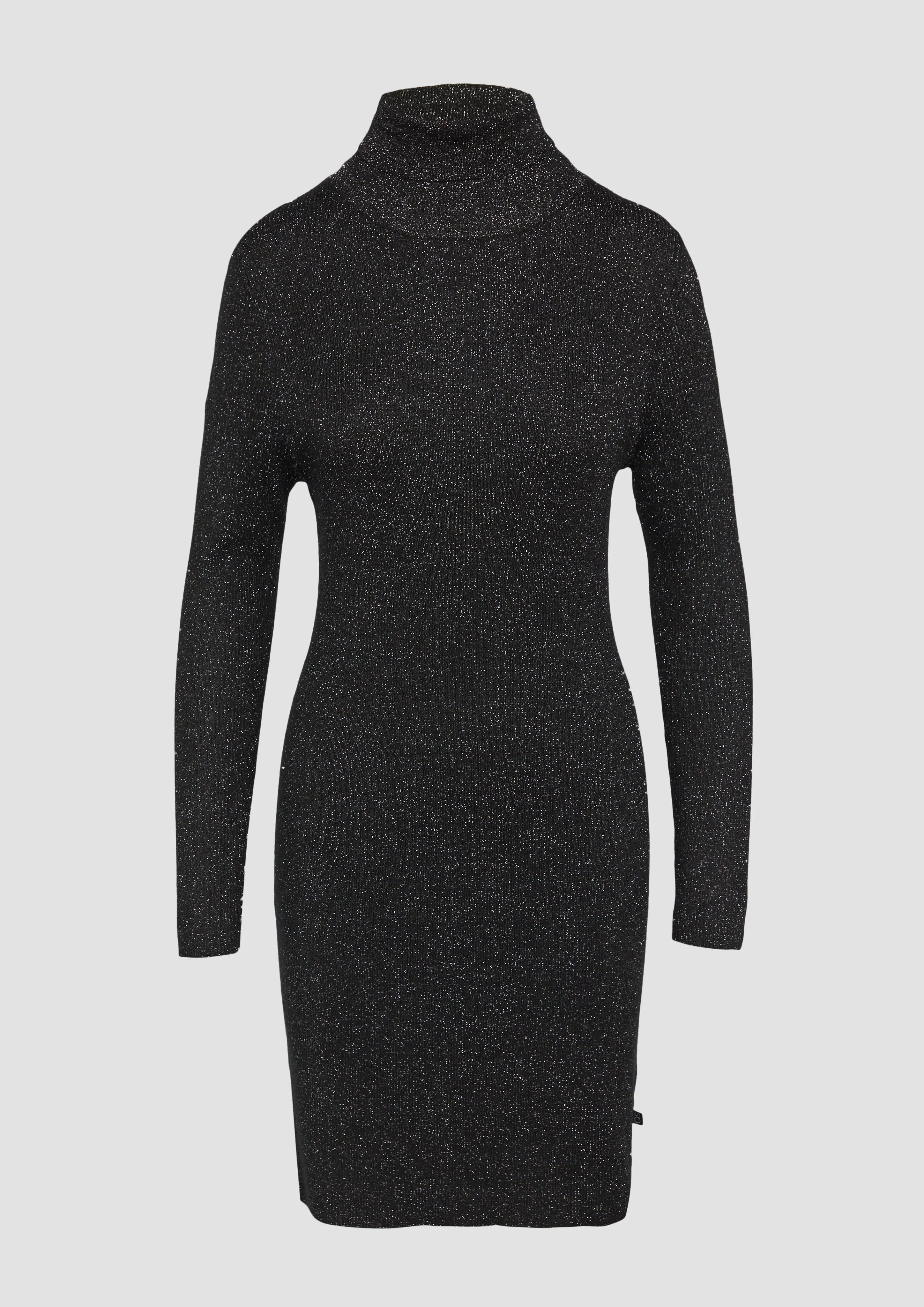 Slim-fitting rib knit dress with a glitter effect