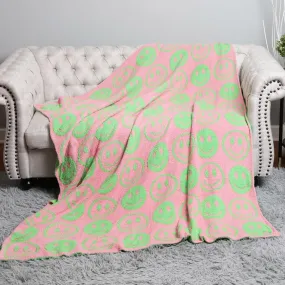 Smile Soft Blanket in Pink/Green
