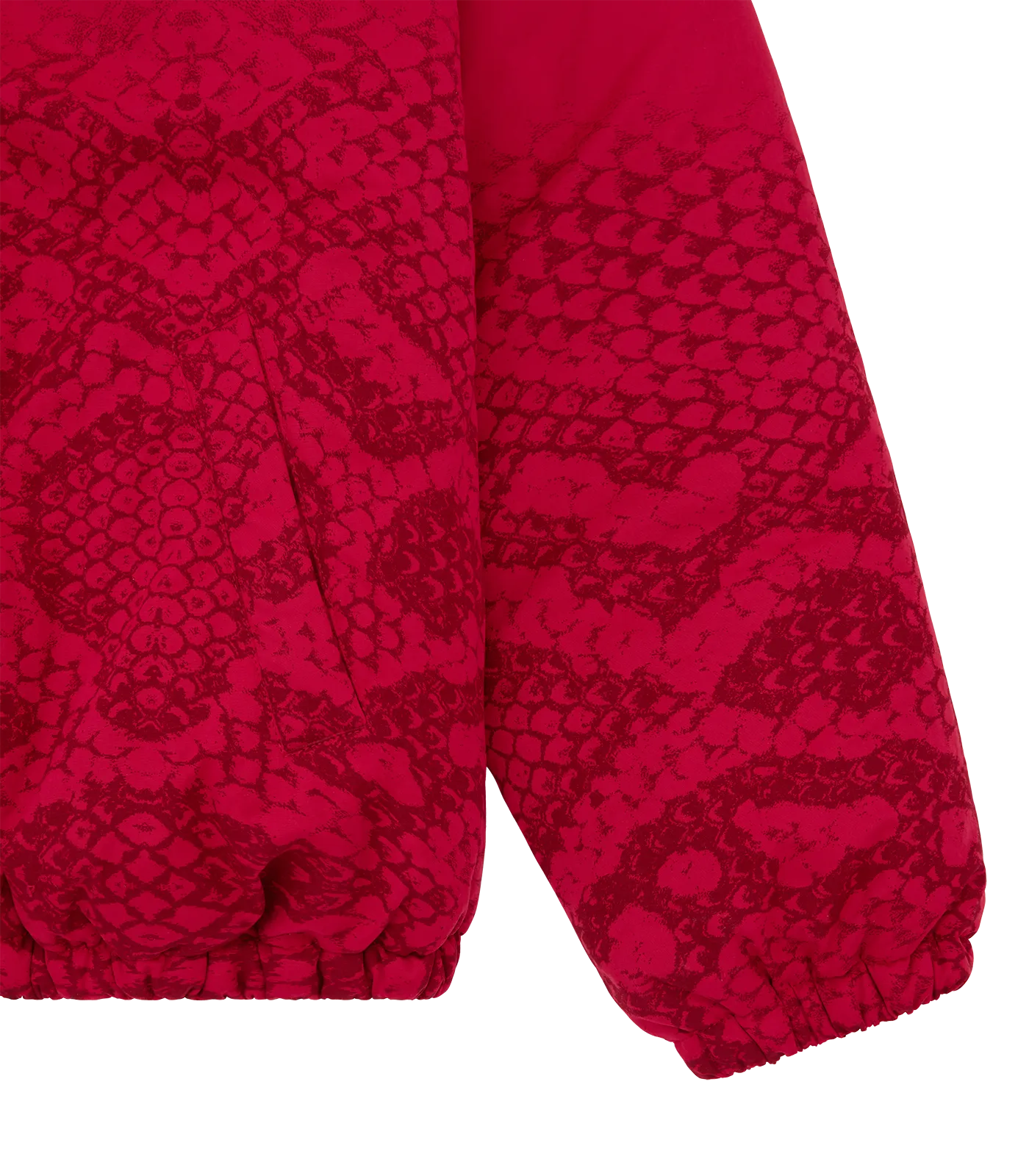 SNAKESKIN PUFFER JACKET - RED