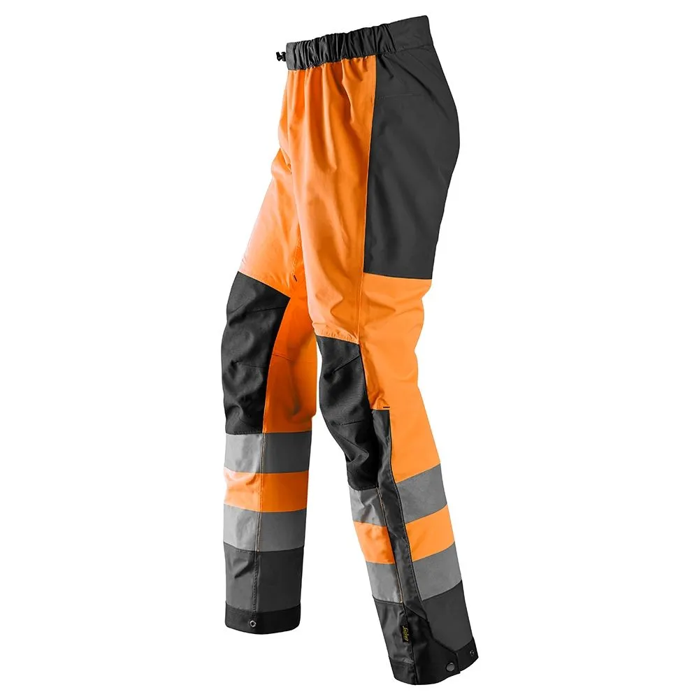 Snickers 6530 AllroundWork, High-Vis Waterproof Shell Trousers Class 2 - Orang
