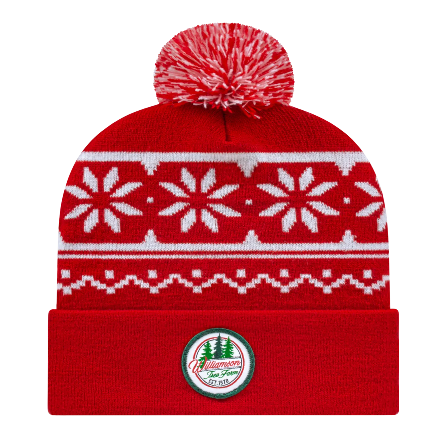 Snowflake Knit Cap with Cuff