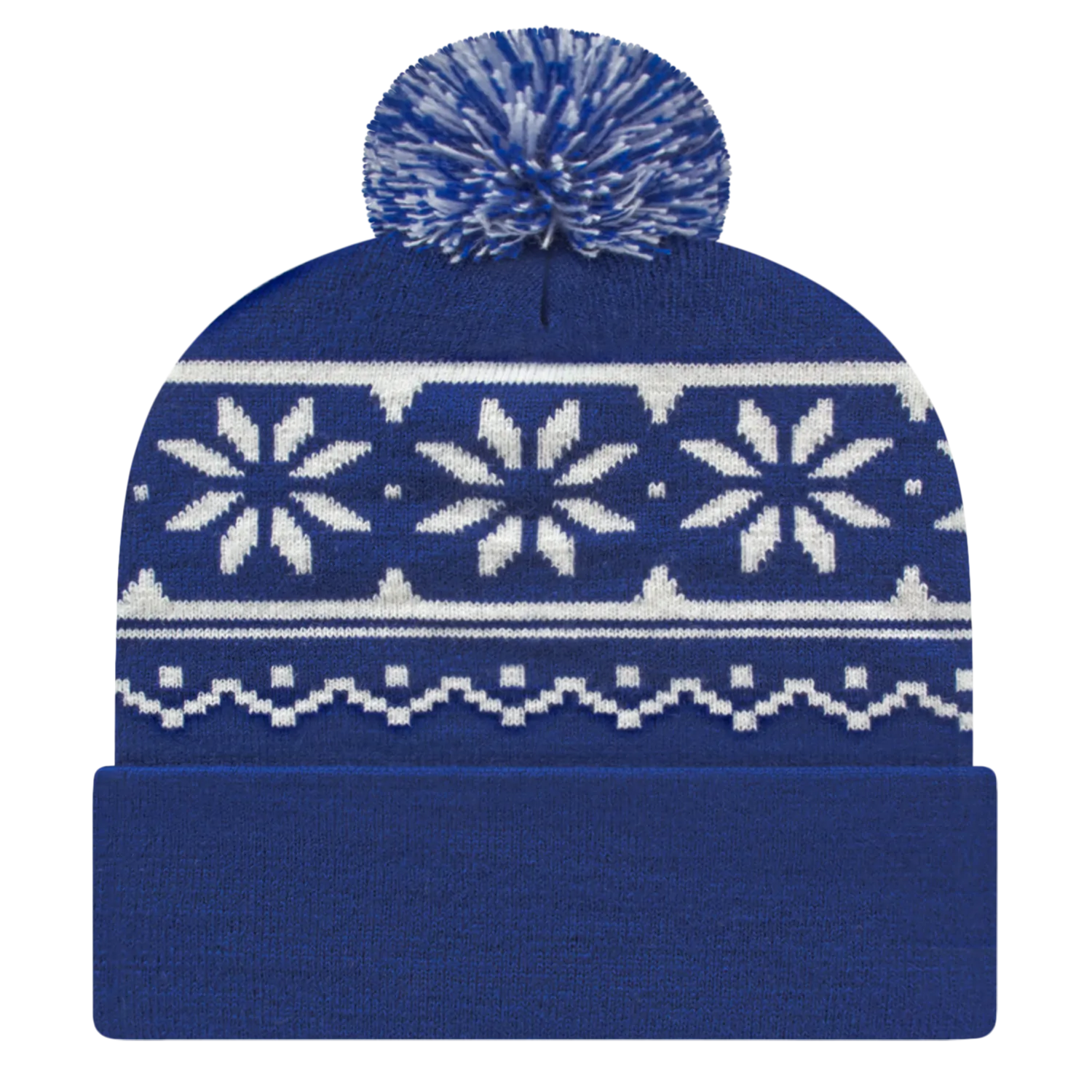 Snowflake Knit Cap with Cuff