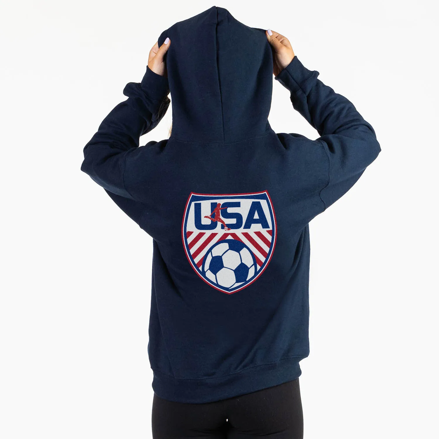 Soccer Hooded Sweatshirt - Soccer USA (Back Design) 